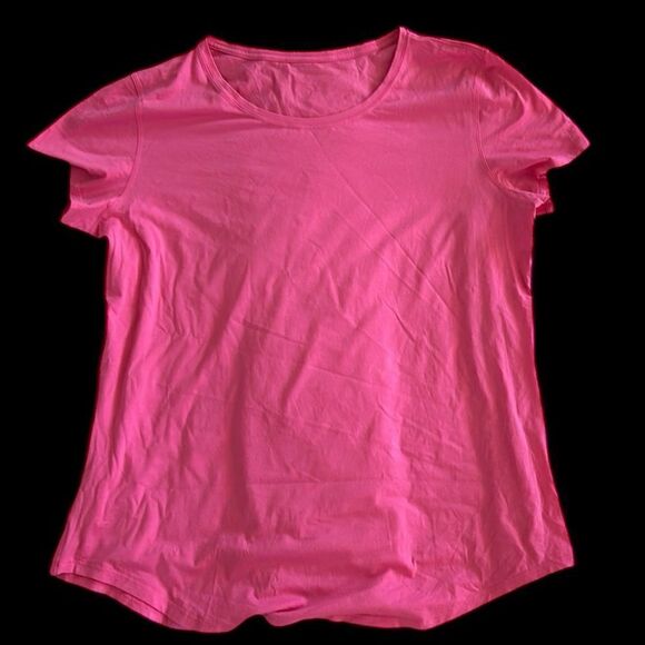 CRZ YOGA Pima Cotton Short Sleeve Casual T-shirt Top, Pink, XL, nwot - Picture 2 of 7